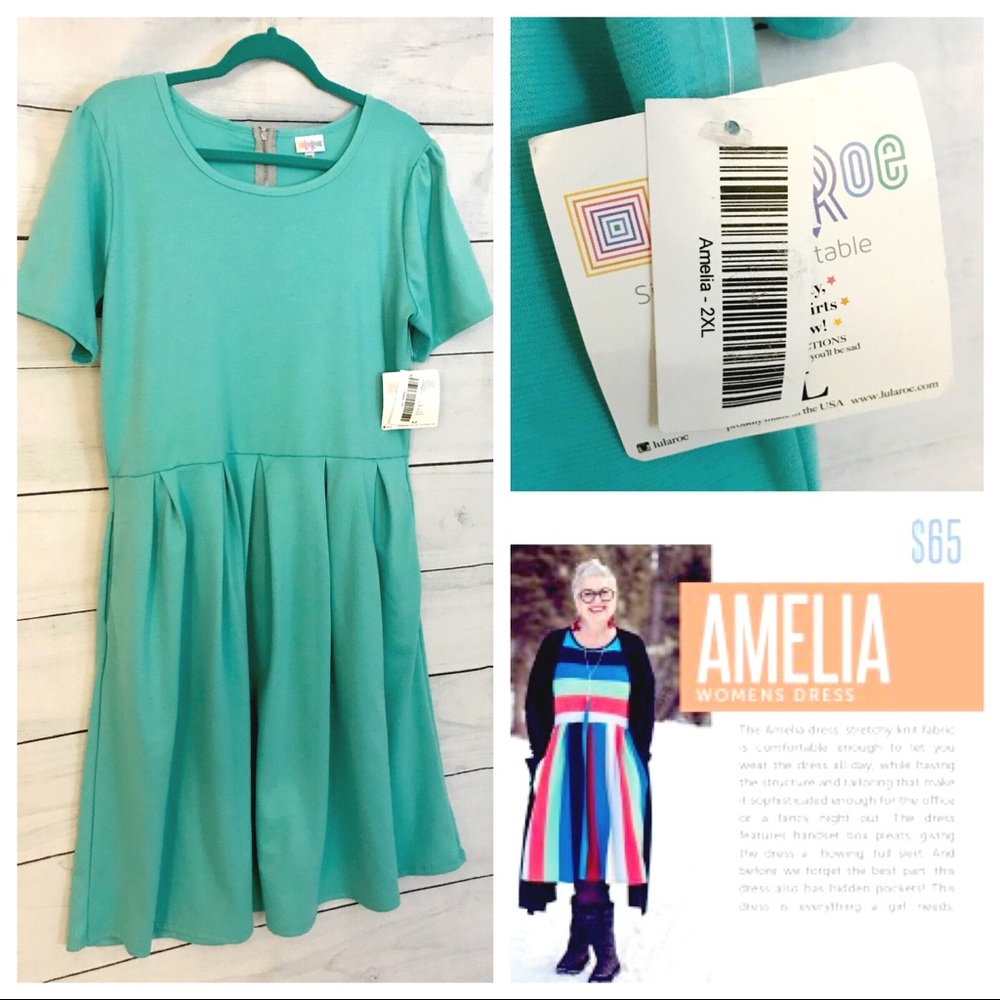 LuLaRoe Amelia • 2X • Tiffany Blue